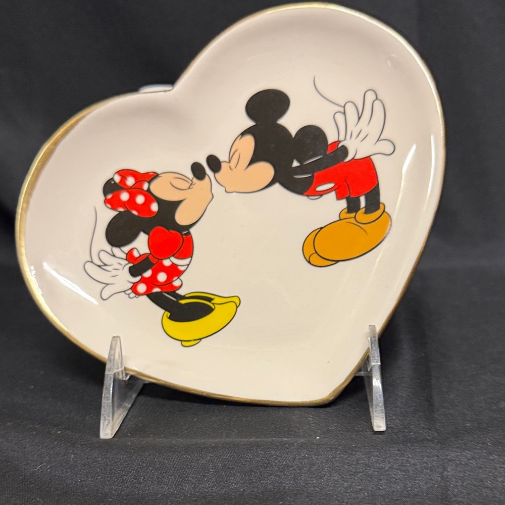 Disney Heart-Shaped Trinket Tray with Mickey and Minnie